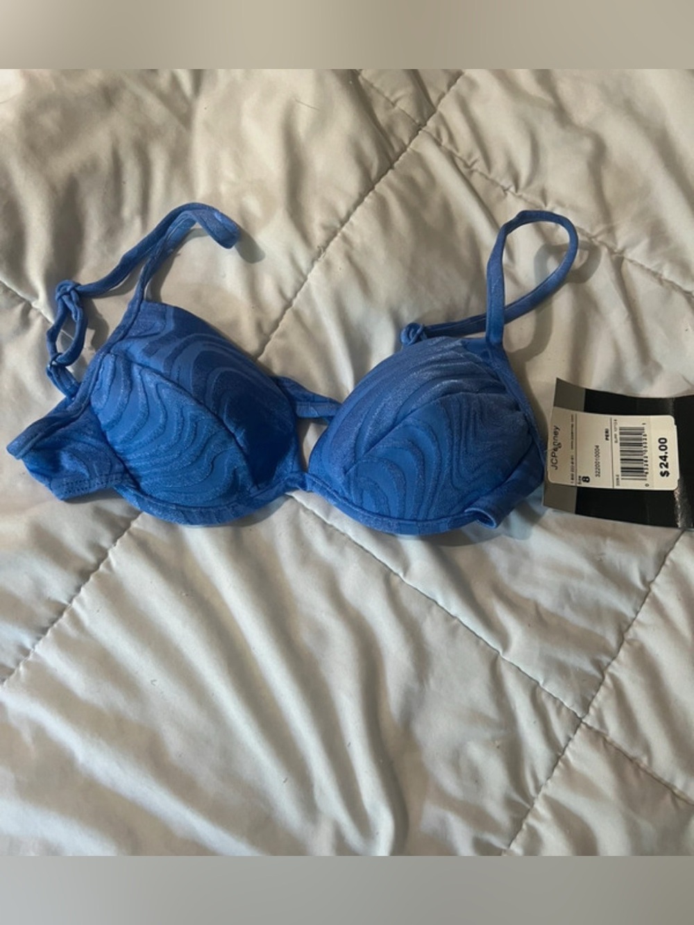 Mixit Cobalt Blue Textured Bikini Set Size 6/8
